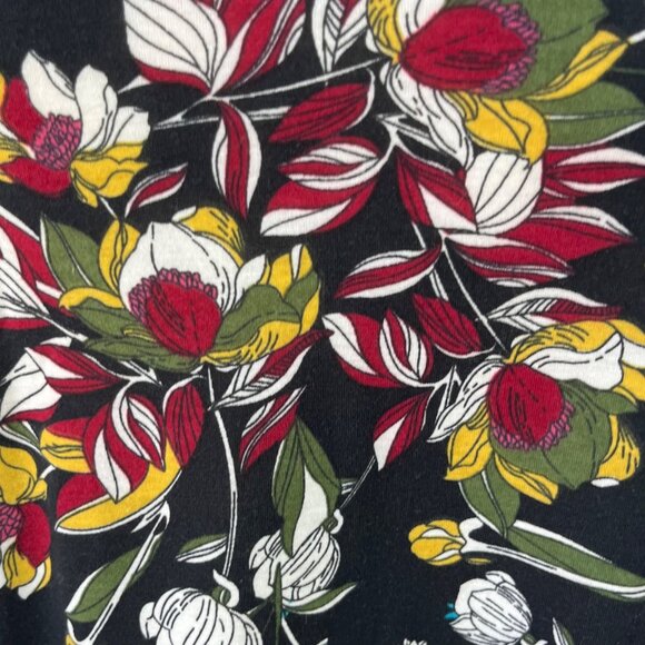 Comfer Dress Womens Small Black Floral New Short Tunic Twee Mini - Picture 5 of 8